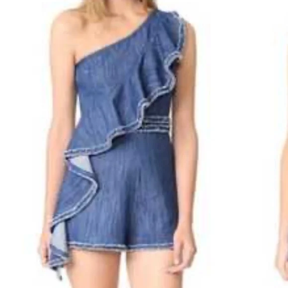 Alexis Denim One-Shoulder Jumpsuit - Picture 3 of 8